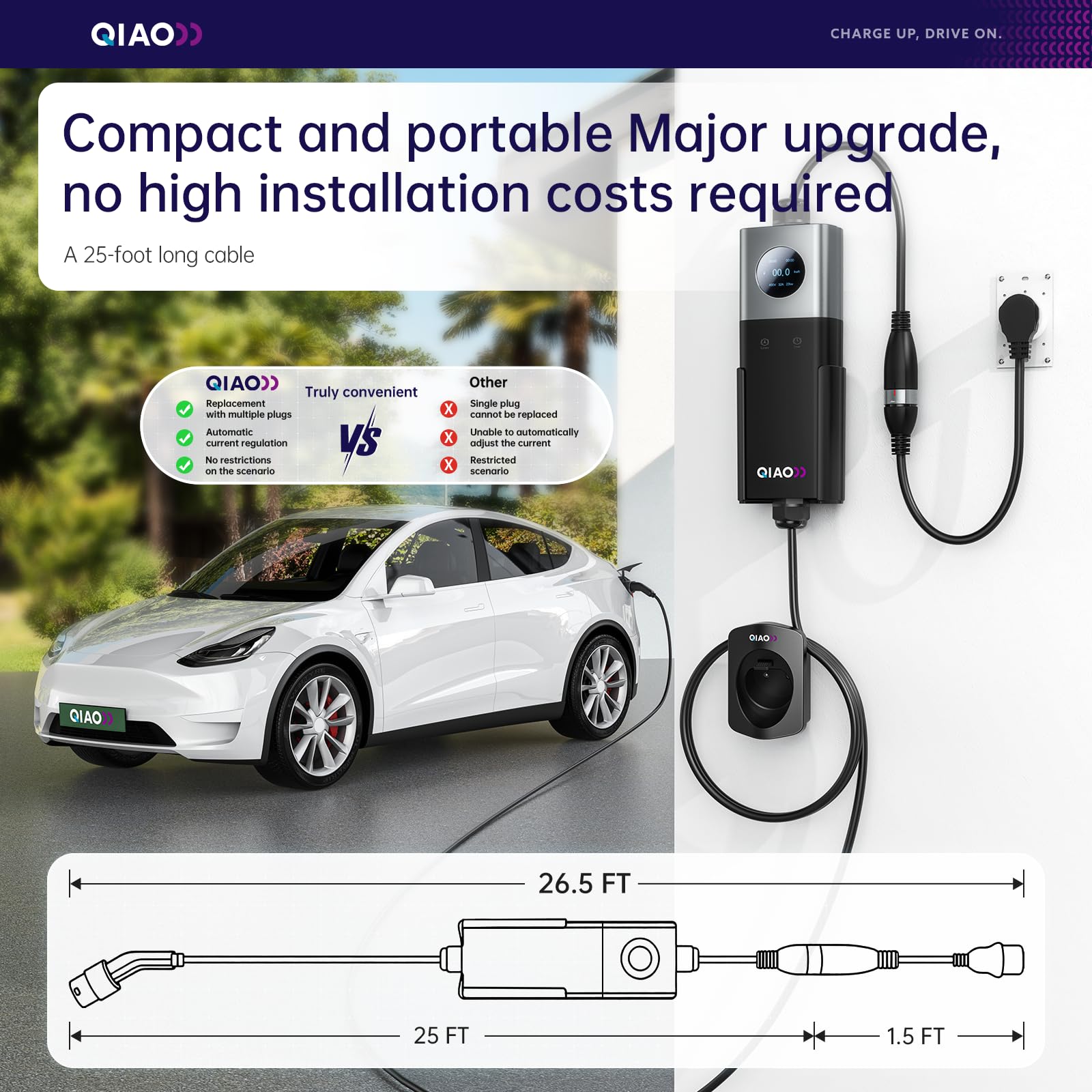 QIAO Seviye 2 Elektrikli Araç  - Portable Ev Charger incelemesi ve fiyatı
